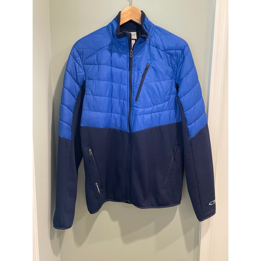 Champion Men's Medium Hybrid Puffer Jacket Full Zip‎ Lightweight Blue Navy